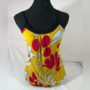 ROSEGERANIUM VIBRANT FLORAL HIPPIE VIBE‎ BLOUSE M MULTICOLORED PREOWNED A48